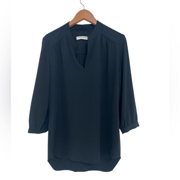AMANDA UPRICHARD LONG SLEEVE BLACK TUNIC BLOUSE - Picture 1 of 4